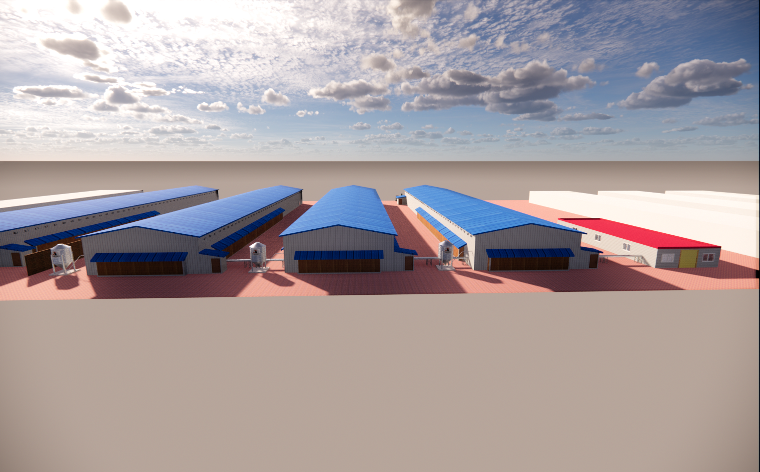 3D CHICEKN FARM LAYOUT DRAWING