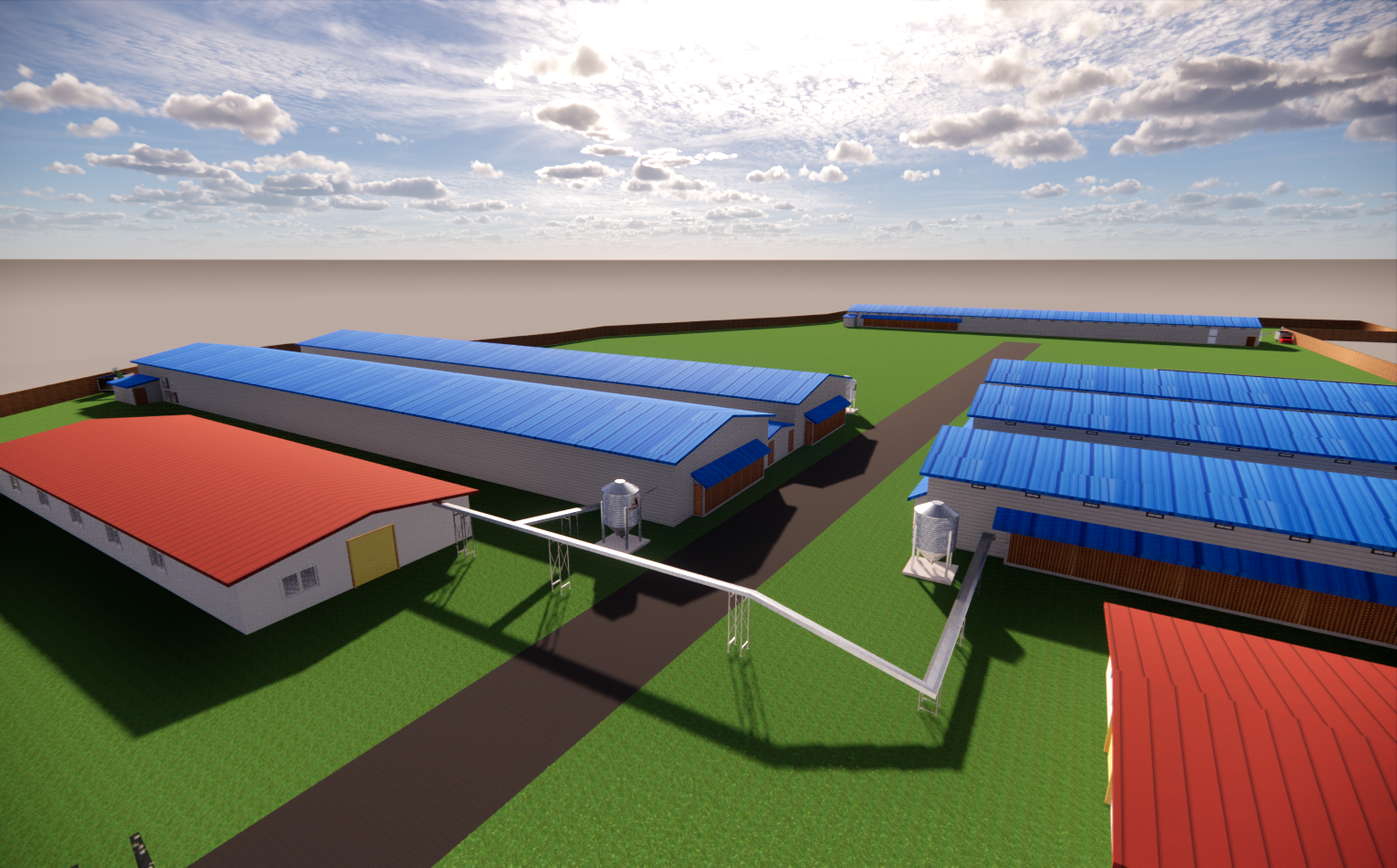 3D CHICEKN FARM LAYOUT DRAWING