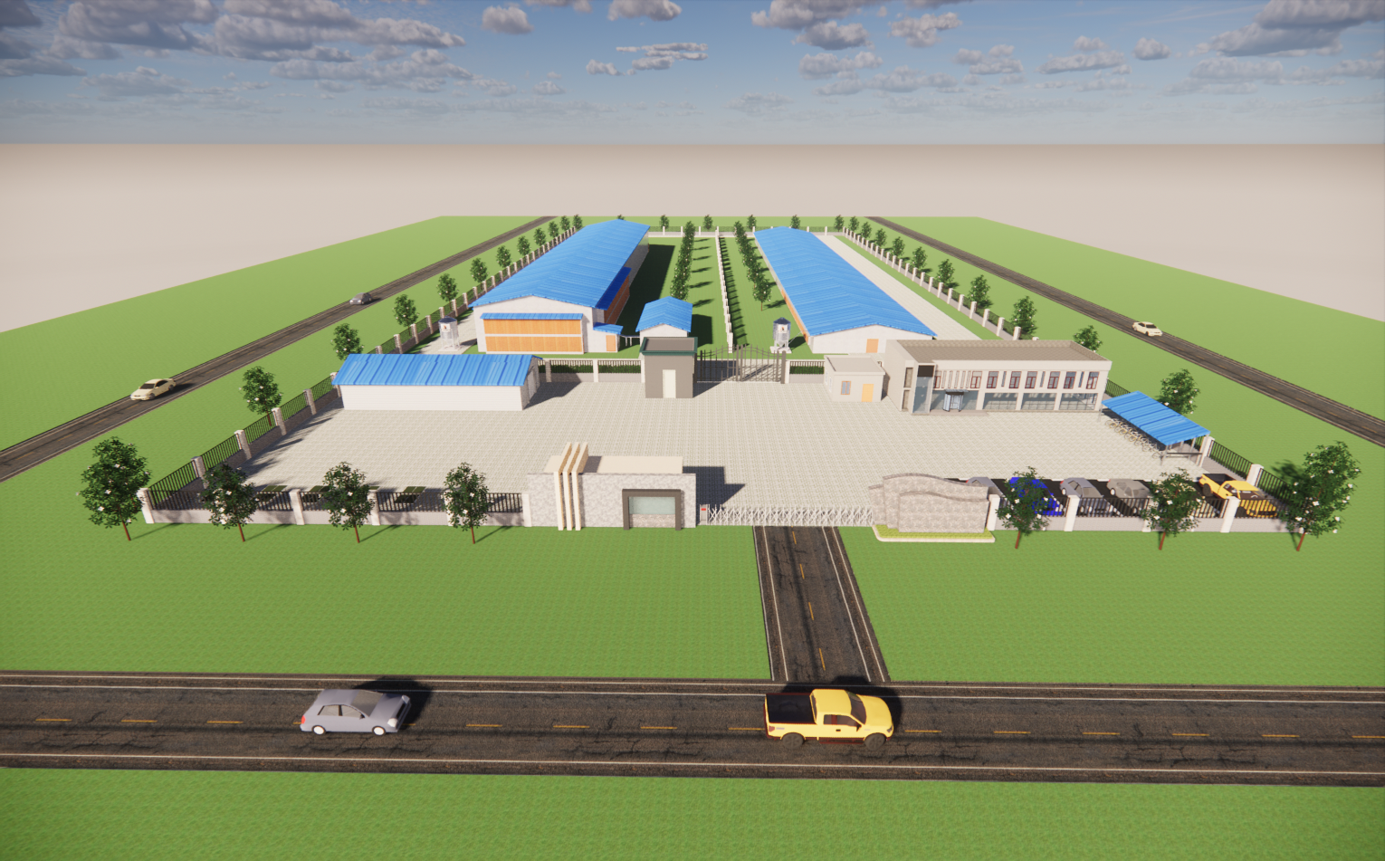 3D CHICEKN FARM LAYOUT DRAWING